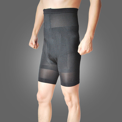 Hip shaping body men's high waist tummy pants waist waist movement function five points shaping pants