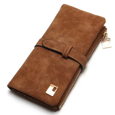 Korean Version of the Retro Matte Leather Two-fold Draw
