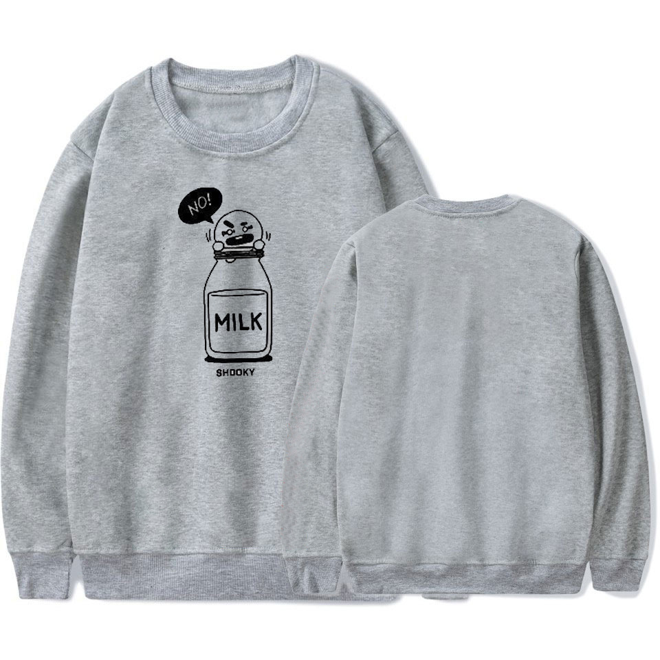 Bulletproof Youth League new round neck large size sweater Korean stream star men and women plus velvet sweater