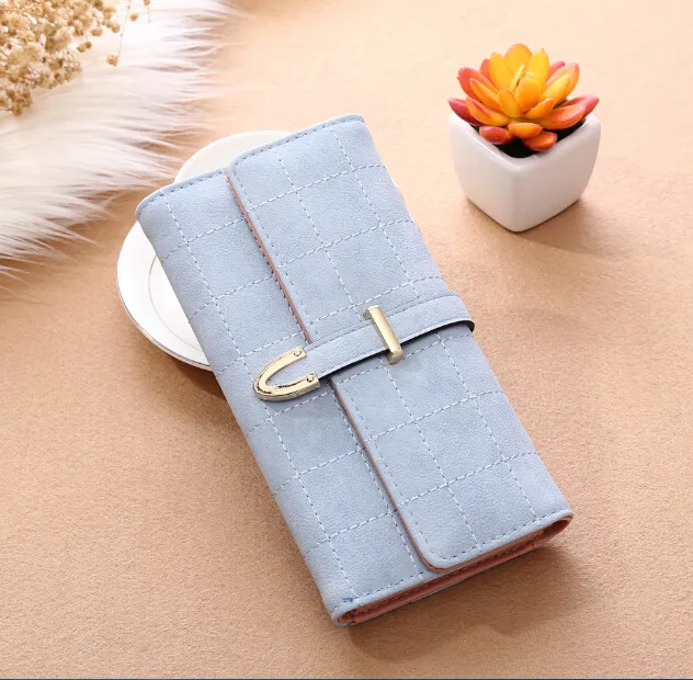 Frosted Lingge Long Wallet Blue - Shop at LoveMi