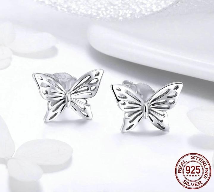 Europe and the United States 925 sterling silver female earrings hypoallergenic butterfly dream simple personality fashion earrings