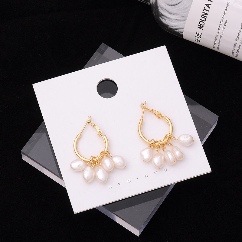 Freshwater pearl tassel ear ring