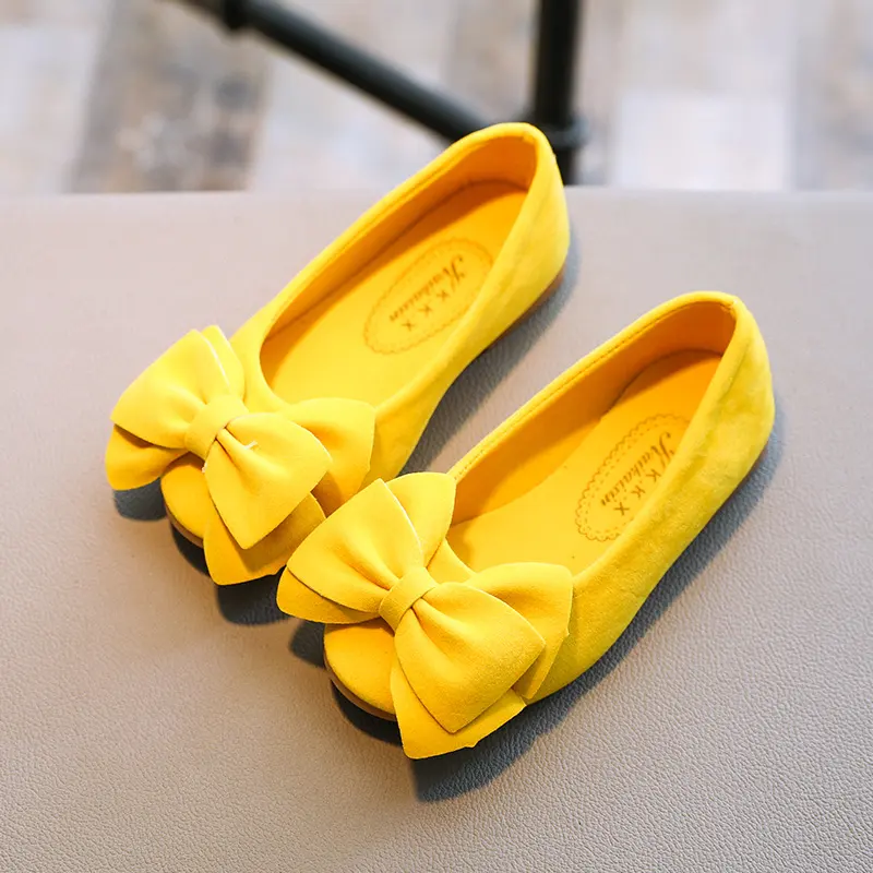 Solid Color Bow Princess Shoes