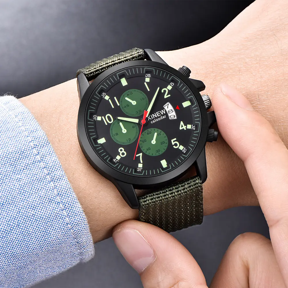 Mens Brand Watches Fashion Nylon Band Military
