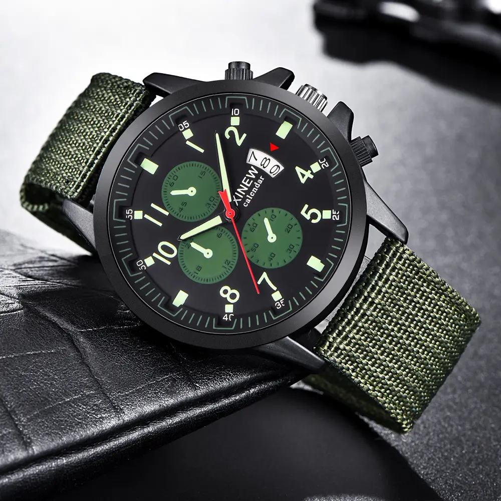 Mens Brand Watches Fashion Nylon Band Military