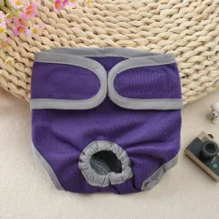 Dog Shorts Puppy Physiological Diapers Panties Waterproof Adjustable Cute Pattern Dog Physiological Pants Pet Costumes Supplies - Violet - View 1