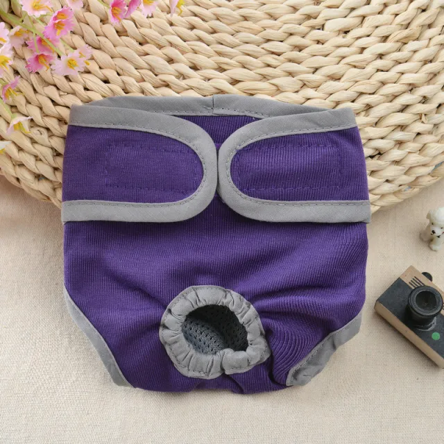 Dog Shorts Puppy Physiological Diapers Panties Waterproof Adjustable Cute Pattern Dog Physiological Pants Pet Costumes Supplies Violet - Shop at LoveMi
