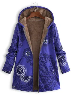 winter European and American new women's clothing hooded plush shirt plush jacket - Blue - View 1