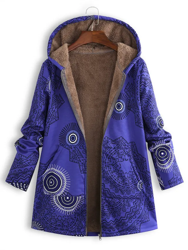 winter European and American new women's clothing hooded plush shirt plush jacket Blue - Shop at LoveMi