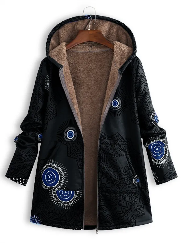 winter European and American new women's clothing hooded plush shirt plush jacket Black - Shop at LoveMi