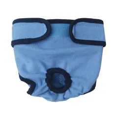 Dog Shorts Puppy Physiological Diapers Panties Waterproof Adjustable Cute Pattern Dog Physiological Pants Pet Costumes Supplies - Blue - View 1