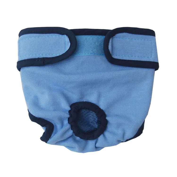Dog Shorts Puppy Physiological Diapers Panties Waterproof Adjustable Cute Pattern Dog Physiological Pants Pet Costumes Supplies - Blue