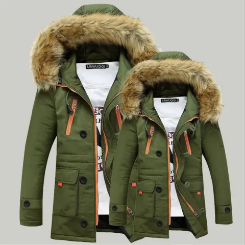 New Men's Cotton Winter Fur Collar Fashion Clothing Warm