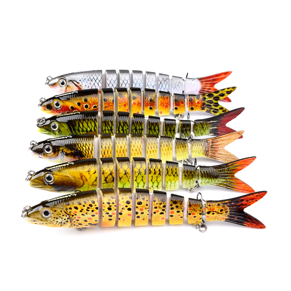 Pike Fishing Lures Artificial Multi Jointed Sections Hard Bait
