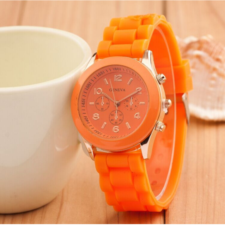 Foreign trade explosions Geneva jelly silicone watch GENEVA three-eye digital scale student quartz watch wholesale