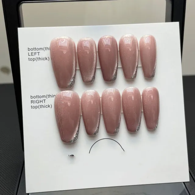 Handmade Wear Nail Cat Eye Series Wear Removable Patch 543 Mid Length Ladder A - Shop at LoveMi
