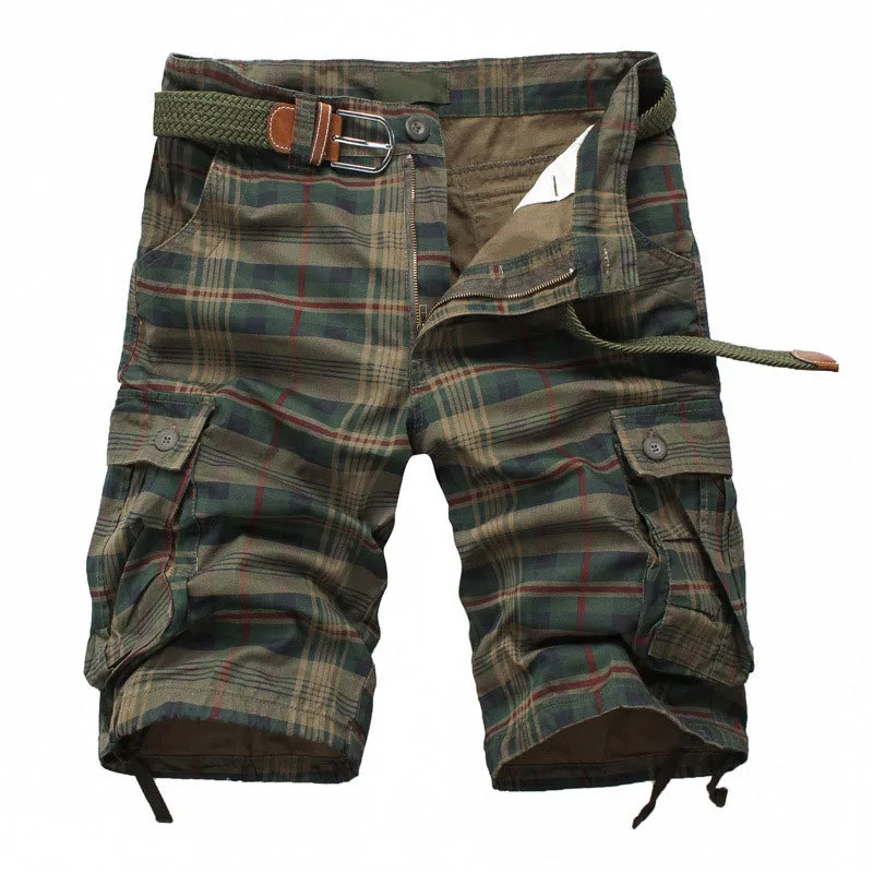 Summer Sports Shorts Men's Five-point Pants Tide Brand Tooling Multi-pocket Loose Large Size Leisure - Army Green