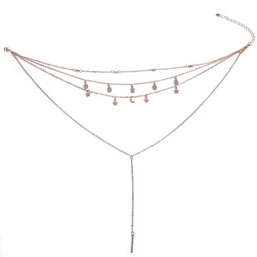 Multi-layer crystal pendant necklace