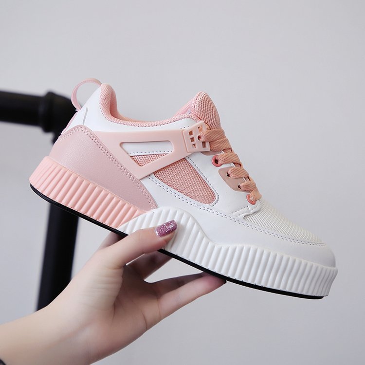 summer new Korean style sneakers round toe mesh breathable small white shoes casual women's shoes Pink - Shop at LoveMi