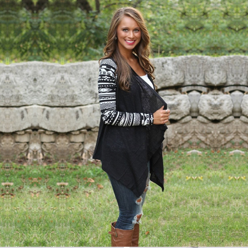 Sell fashion stitching loose casual irregular mesh coat