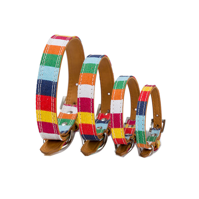 ปลอกคอสุนัขหนังแท้ ดีไซน์สวย ขนาด S M L ปลอกคอเรียบสำหรับสุนัขตัวใหญ่และเล็ก ปลอกคอสุนัขหนัง PU สีสันสดใส รุ่นรุ้ง