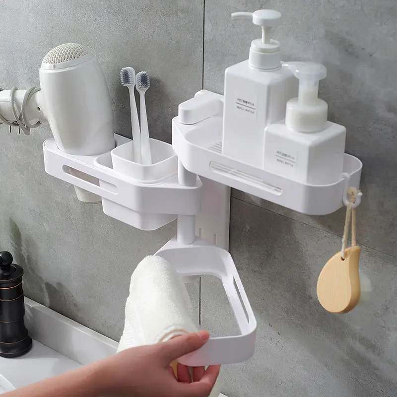 Rotating wall-mounted storage box kitchen bathroom toilet