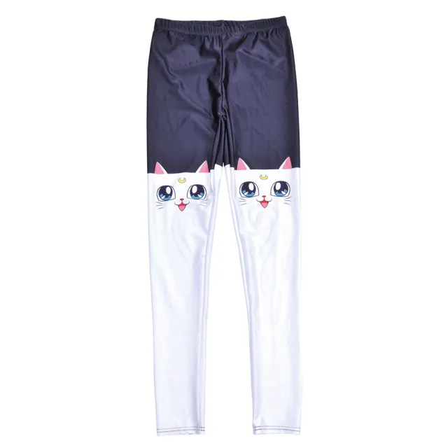Fashion Women Legging White Cat Printing Fitness Tylgs - Shop at LoveMi