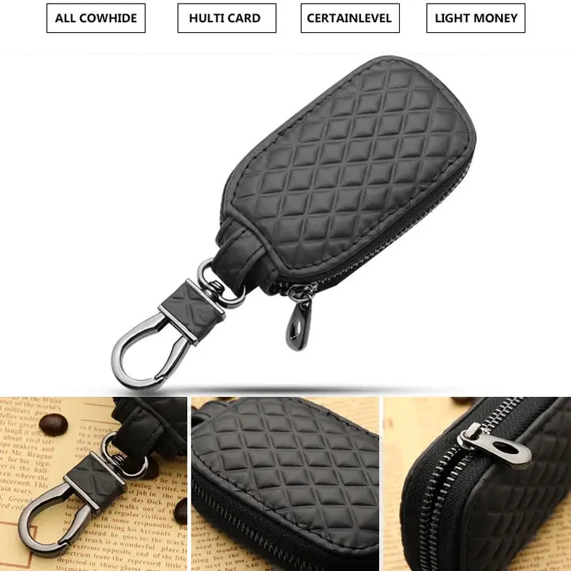 Leather rhombic key sleeve car special key bag