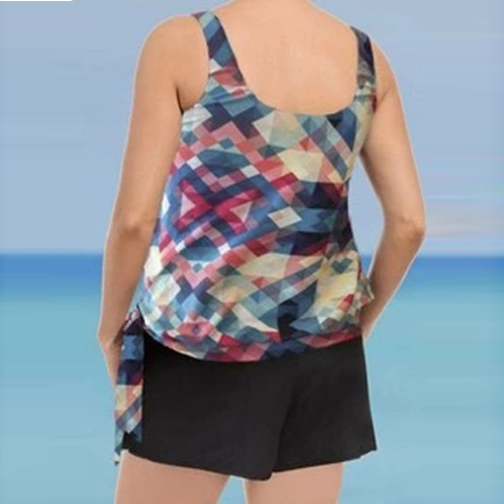 Digital printing slim split swimsuit