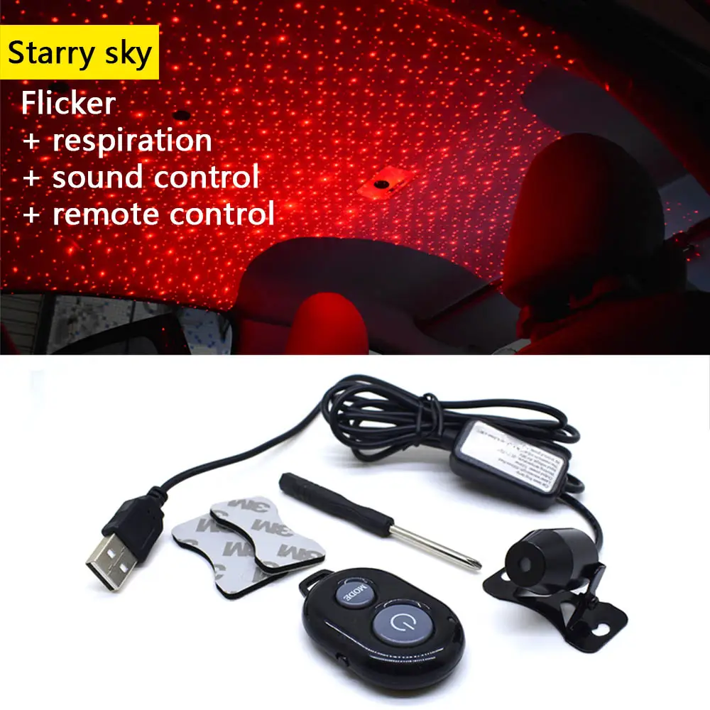 LED USB car atmosphere ambient star DJ light RGB colorful music indoor lamp decorative light