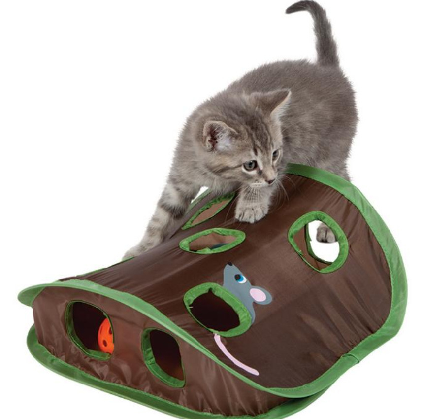Pet Puzzle Nine-hole Mouse Hole Bell Ball Cat Interactive Toy Cat Hide And Seek Channel — foto 7