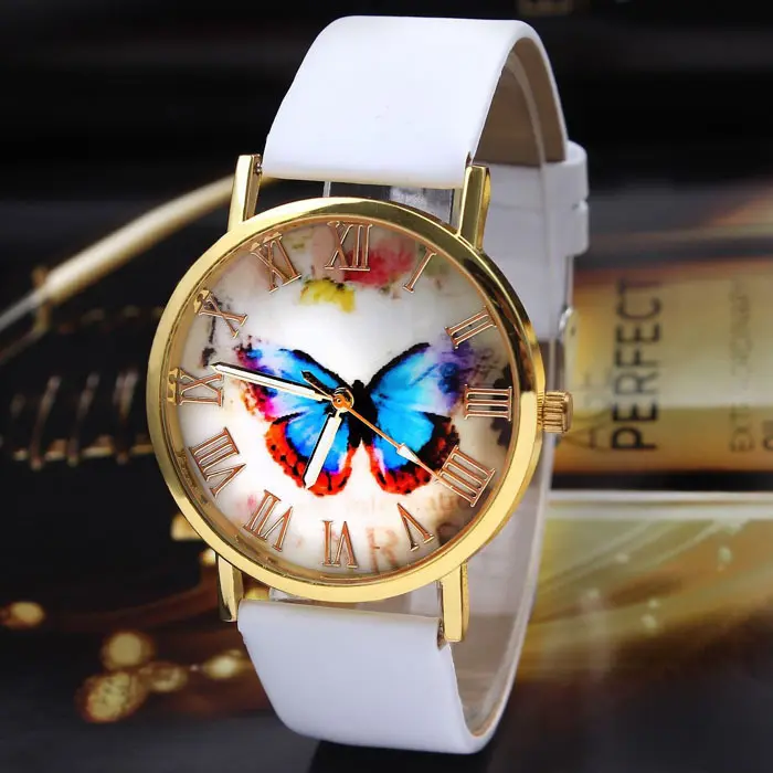 Roman Scale Butterfly Belt Watch Fashion Universal Gold Shell