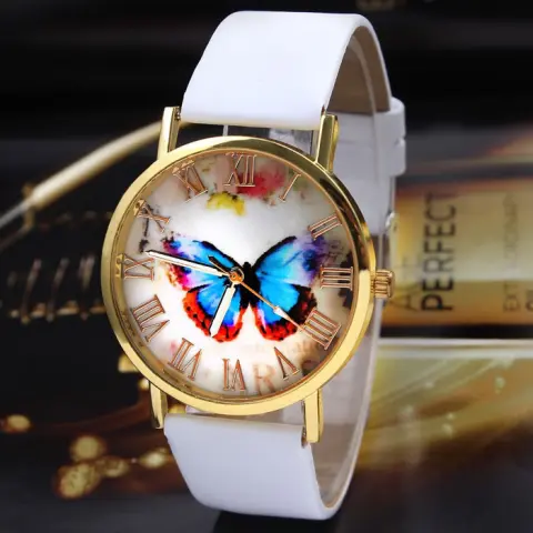 Roman Scale Butterfly Belt Watch Fashion Universal Gold Shell