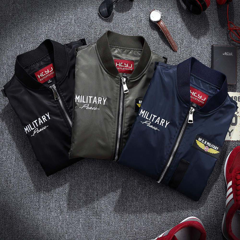 Cross-border for Japanese Tide brand embroidery baseball uniform Air Force MA-1 pilot jacket men's locomotive jacket