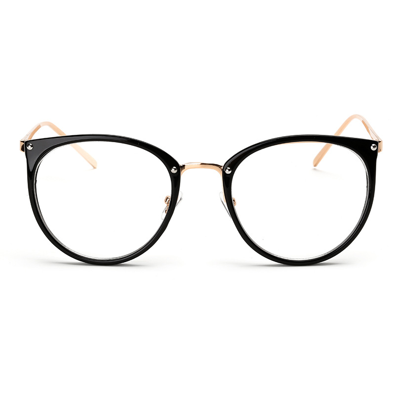 Gold wire round glasses frame female retro flat glasses eye frame frame - Image 5