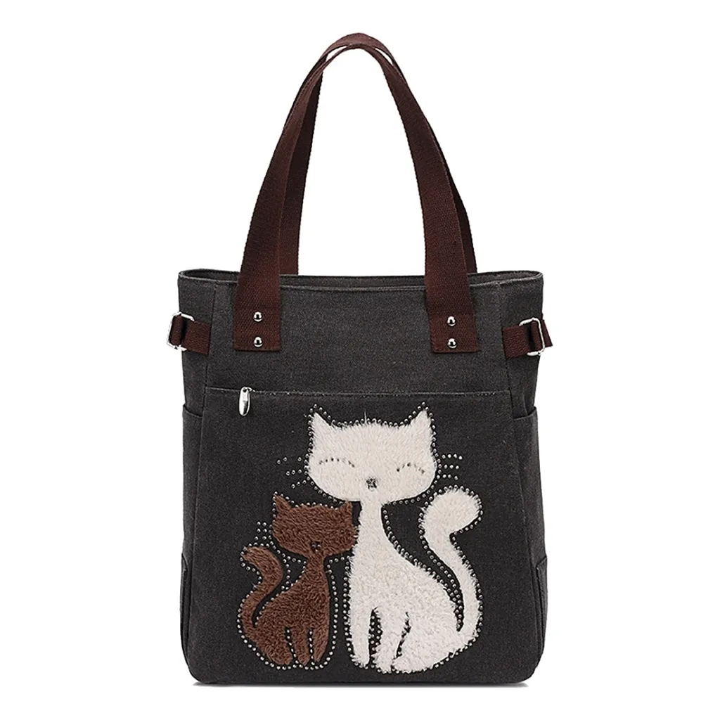 Cat Shoulder Bag - Black