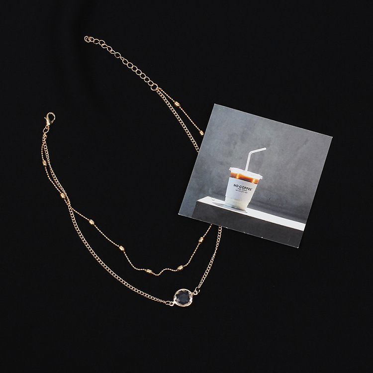 Multi-layer short metal necklace female European and American jewelry Vintage chain choker clavicle necklace