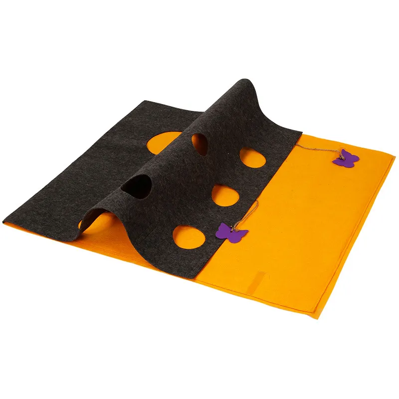 Multifunctional DIY Cat Play Puzzle Tunnel Pet Mat - Orange