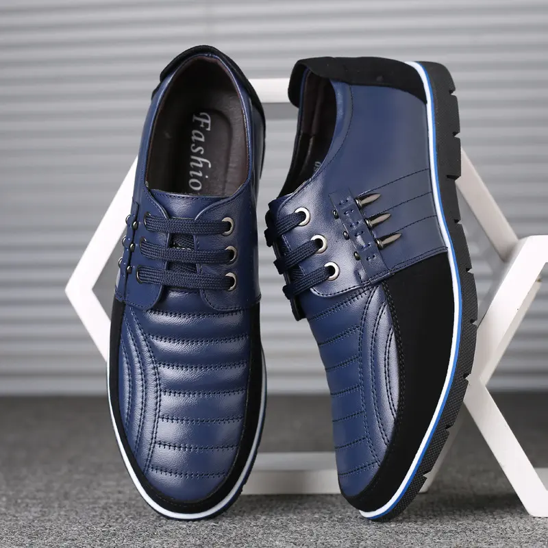 Men's Leather Shoes Korean Casual First Layer Cowhide Three-color