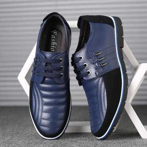 Men's Leather Shoes Korean Casual First Layer Cowhide Three-color