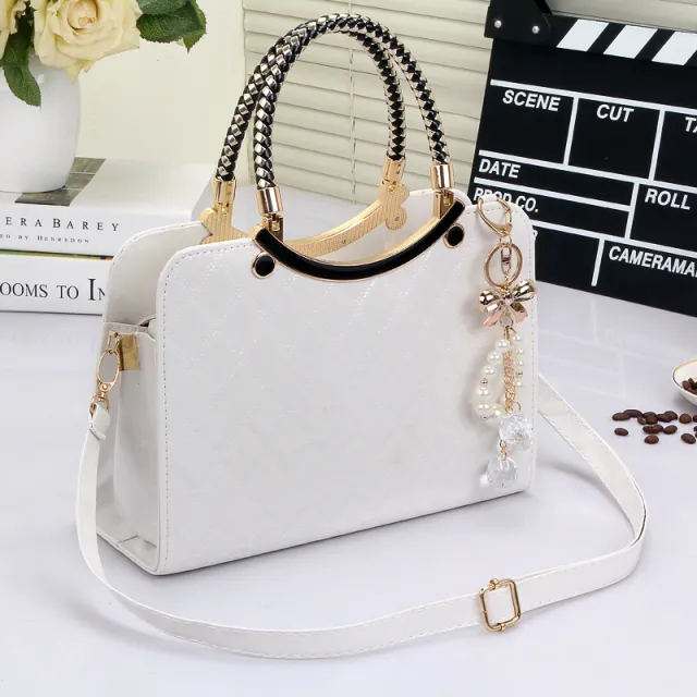Lingge Shoulder Bags Women Handbags Messenger Bag White - Shop at LoveMi