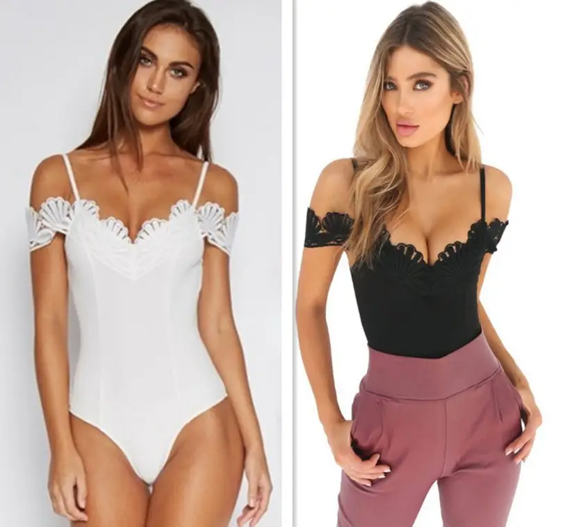 Lace stitching strapless halter straps jumpsuit