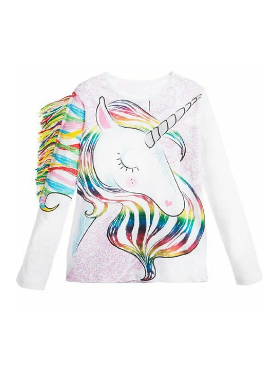 For Ins Explosion Children's Clothing Stereo Horse Hair Printing