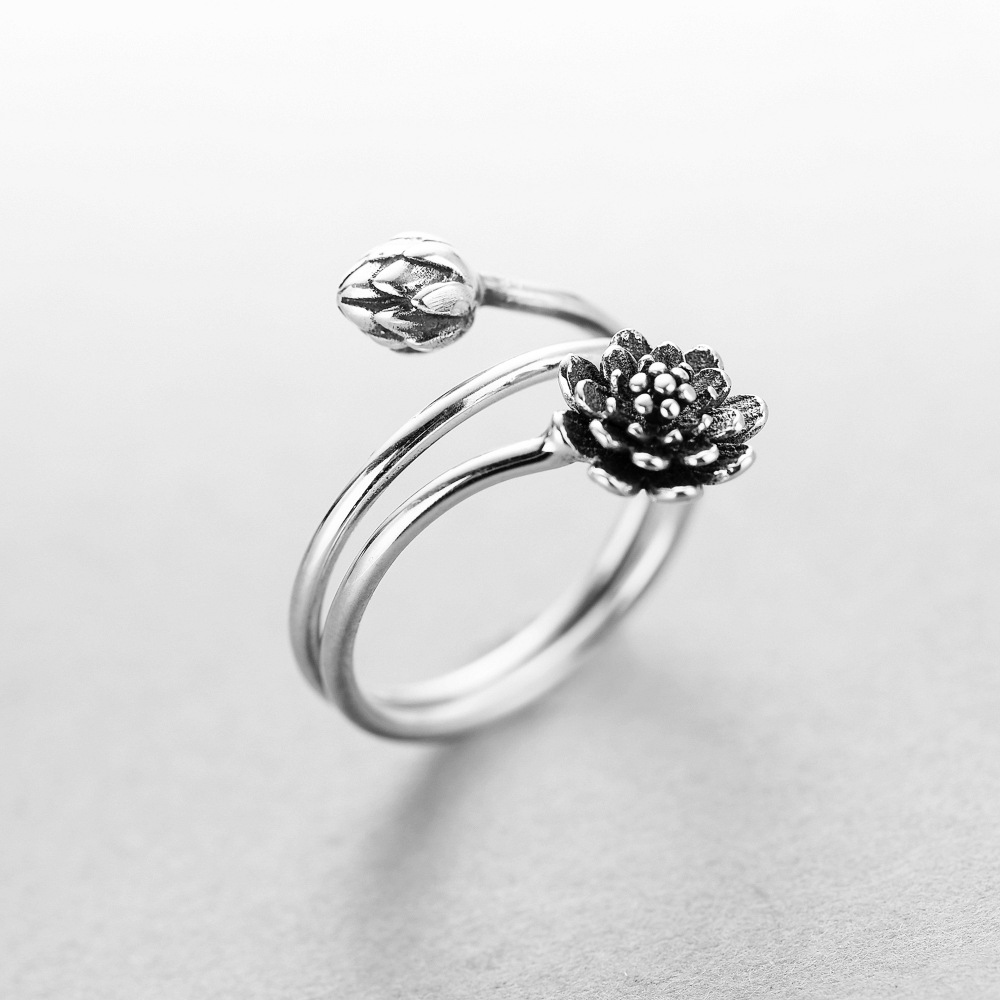 925 sterling silver lotus ring