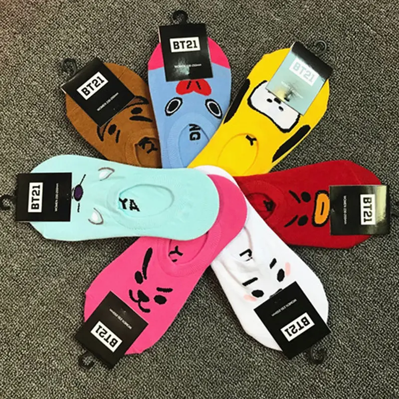 Cartoon Boat Socks Men and Women Shallow Mouth Cotton