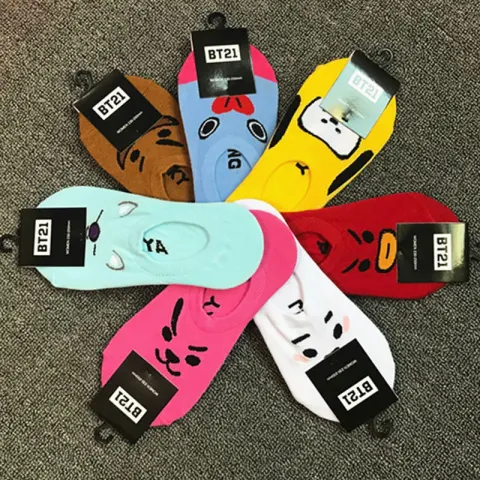 Cartoon Boat Socks Men and Women Shallow Mouth Cotton
