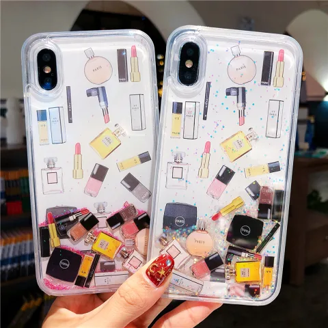 Cosmetics Pattern Mobile Phone Case Liquid Quicksand Protective Cover