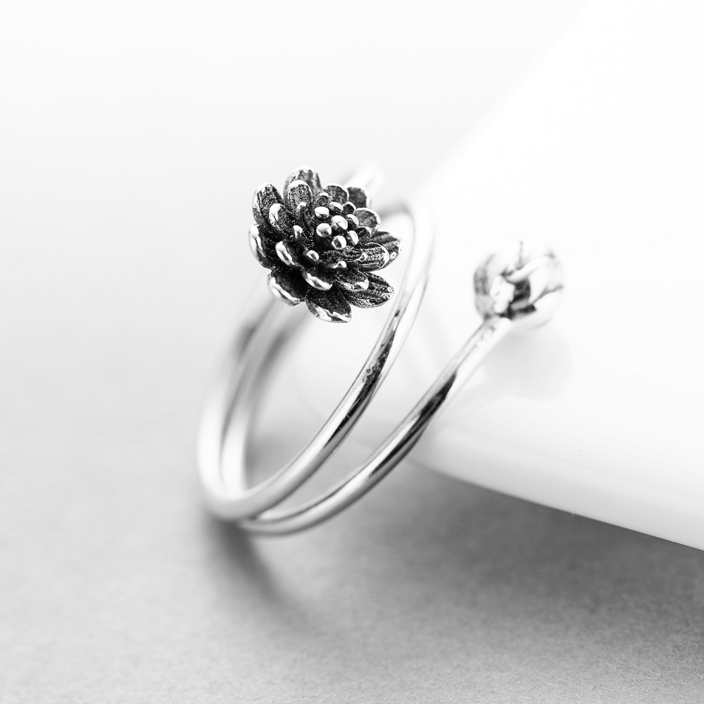 925 sterling silver lotus ring