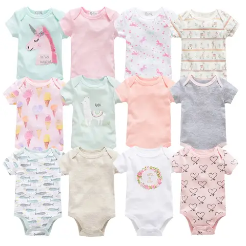 Baby Onesies Three-piece Suit New Cotton Short-sleeved Sweater Clothes