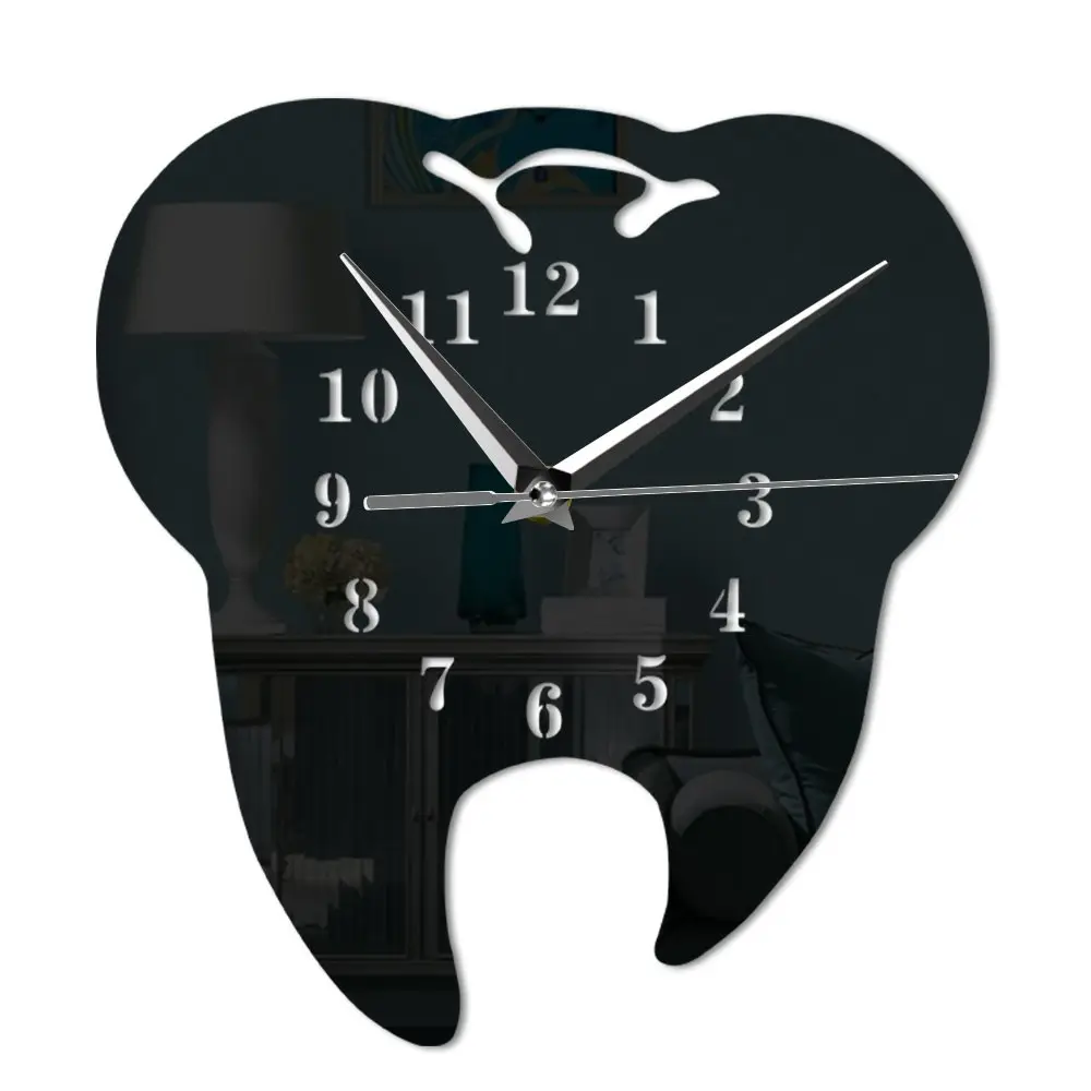 Acrylic Tooth Shape Wall Clock Living Room Office Custom